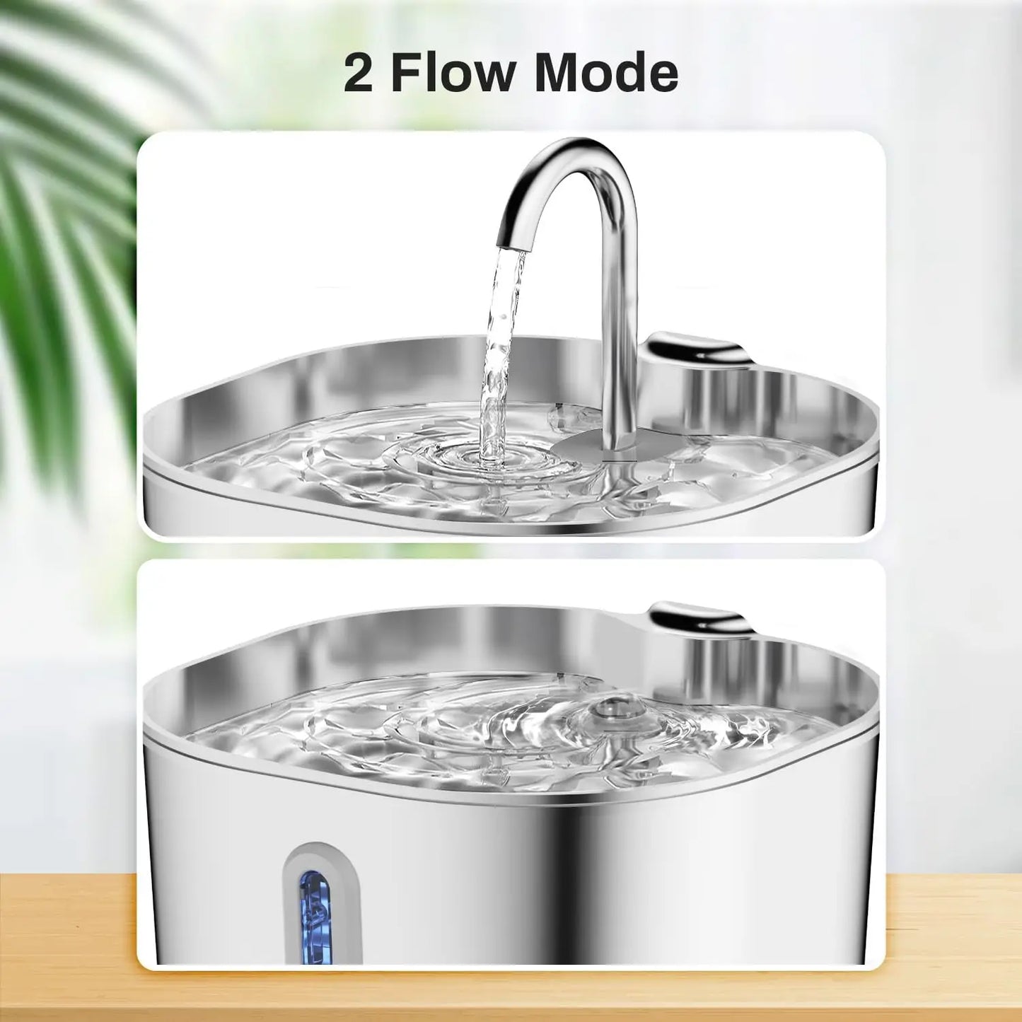 2.2L Automatic Cat Water Fountain Stainless Steel Pet Water Dispenser Bowl Dog Water Fountain with window Pet Drinking Fountain